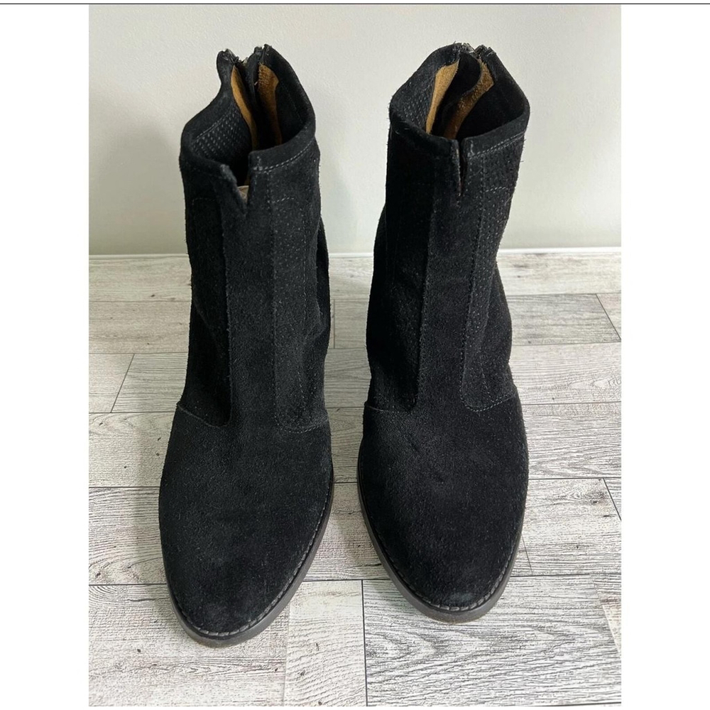 Aquatalia Boots Womens Size 9 Black Suede Ankle Booties Whimsigoth Witchy Boho - Picture 3 of 14